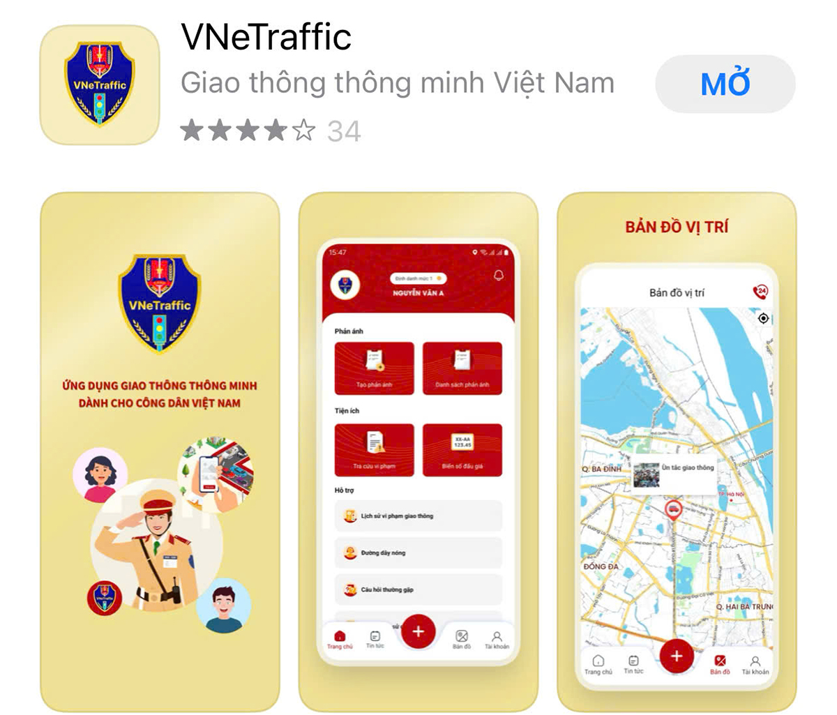 Tìm kiếm ứng dụng VNeTraffic  trên cửa hàng điện thoại